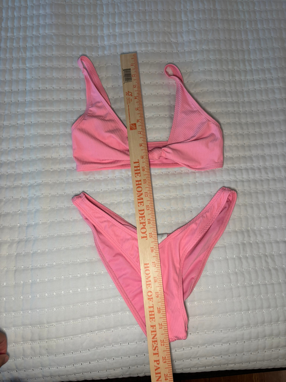 Asos Design Pink Ribbed Bikini Set High Cut Size 4 - Picture 5 of 7